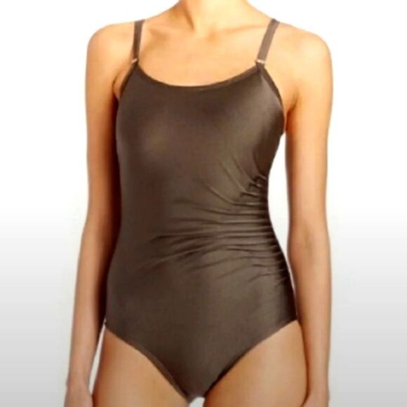 🆕️Calvin Klein Swimsuit One Piece Size 6 Metallic Bronze - Picture 7 of 9